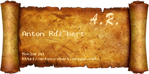 Anton Róbert névjegykártya