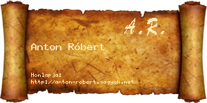 Anton Róbert névjegykártya